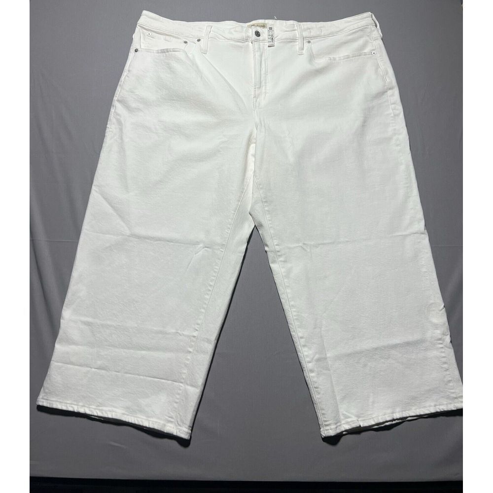 Madewell The Perfect Vintage Wide Leg Crop Jean‎ Women's 26P Beige Stretch Denim